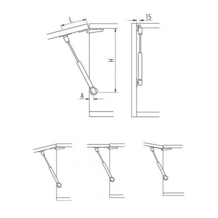 Кронштейн газовый 100N GTV серый