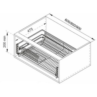Корзина-сушка MIRA KRS06/1/3/600 на 600  полного выдвижения с доводчиком (KRS05)