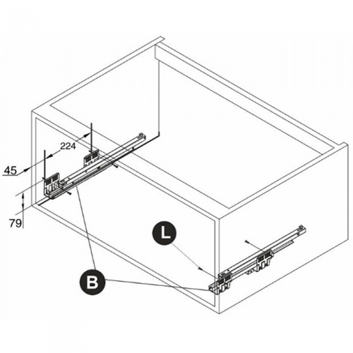 Корзина-сушка MIRA KRS06/1/3/600 на 600  полного выдвижения с доводчиком (KRS05)