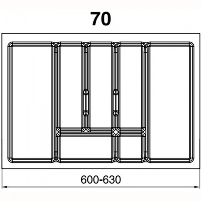 Вкладыш кухонный 700 L430 серый Rejs
