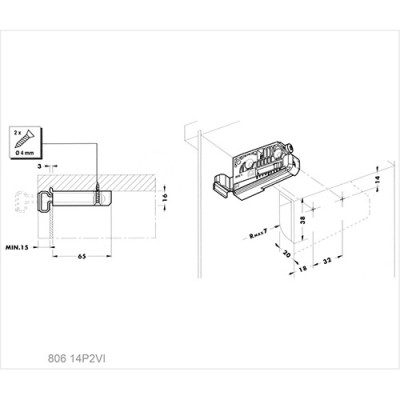 Camar завеса с регулировкой на шуруп правая 806 (806 14P2VIDX)