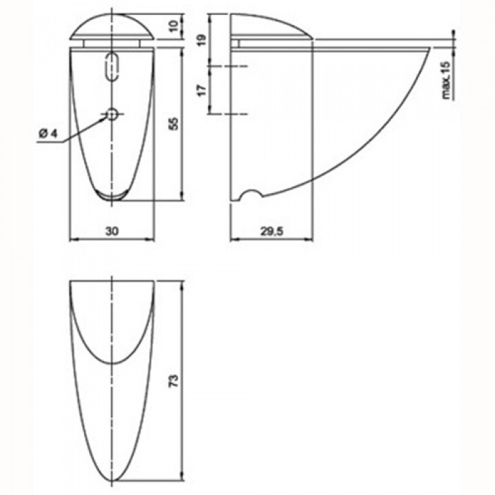 Полкодержатель PELIKAN большой хром