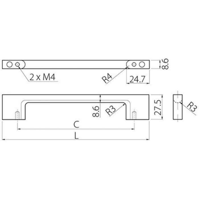 РУЧКА UZ819/160 черная матовая