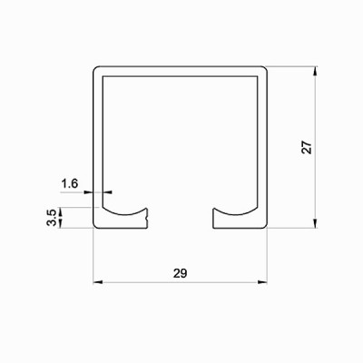 Направляющая одиночная L 3 м GTV