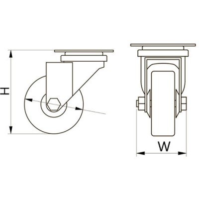 Колесо мебельное серое резиновое GREYROLL d50