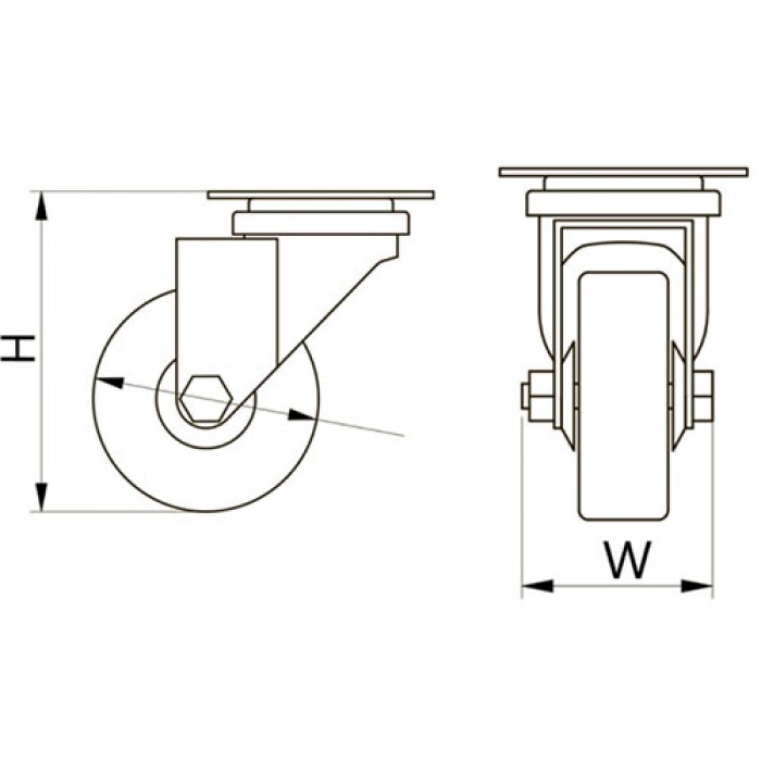 Колесо мебельное серое резиновое GREYROLL d50