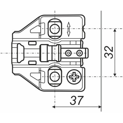 Планка ответная 8010 BOYARD с эксцентриковой регулировкой никелированная