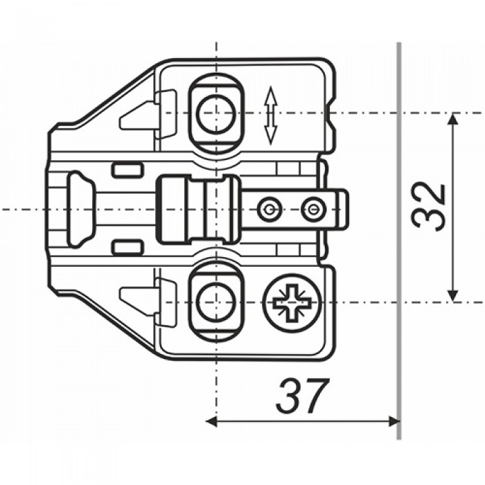 Планка ответная 8010 BOYARD с эксцентриковой регулировкой никелированная