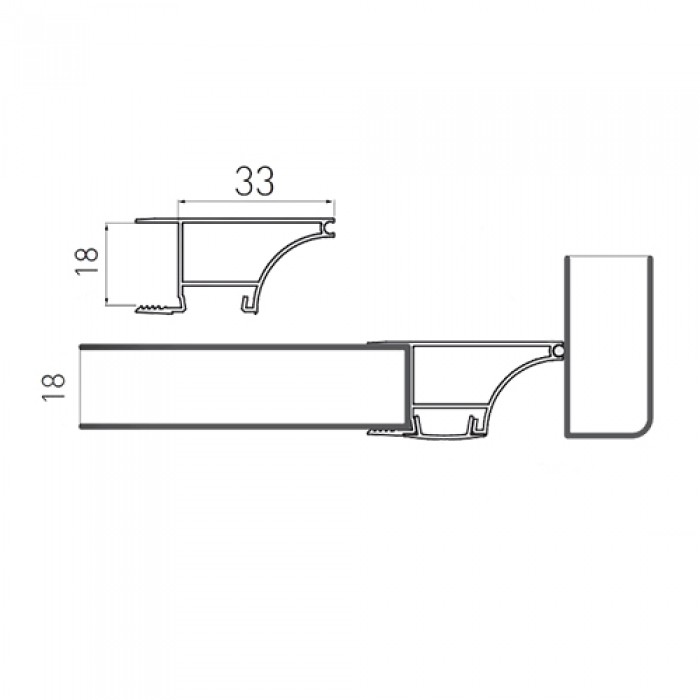 Профиль металлический торцевой L-3 м черный для Led ленты GTV