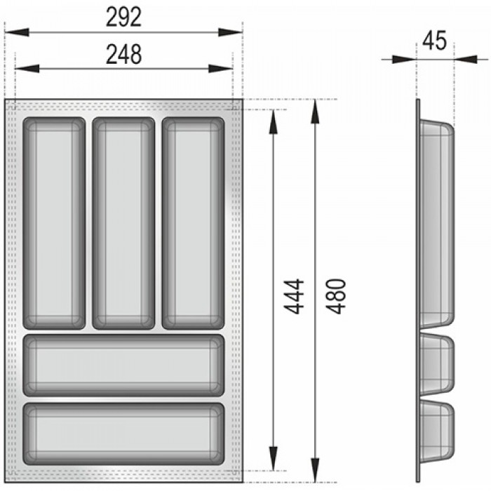Блок-константа для столовых приборов BLӦKI PC14/W/292x480