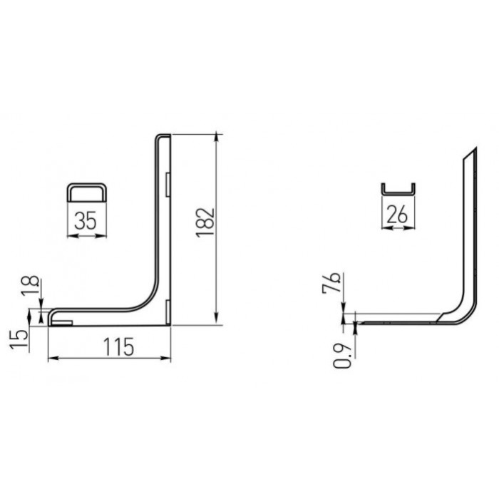 Уголок с чехлом 18см темно-коричневый LC (ШТУКИ)