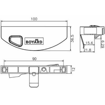 Ручка поводок для внутреннего ящика SBH100/GR серая