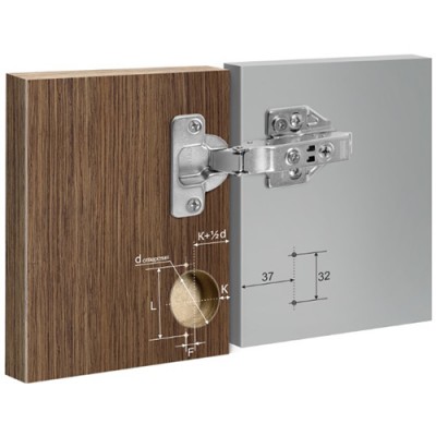 Петля без пружины накладная 09 d35  BOYARD EVO (эксцентриковая регулировка) (без планки 8010)  