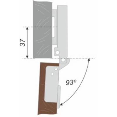 Петля без пружины накладная 09 d35  BOYARD EVO (эксцентриковая регулировка) (без планки 8010)  