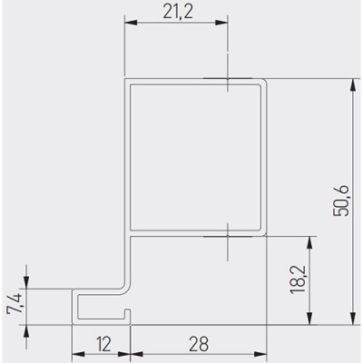 VELLO профиль вертикальный L-образный для распашных дверей черный матовый (продается кратно 1 шт)