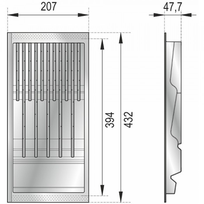 Блок для ножей BLOKI PC15/GRPH/206x430