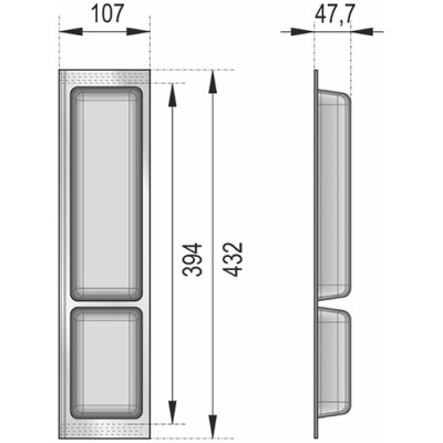 Блок дополнительный для столовых приборов BLOKI PC11/GRPH/107x430