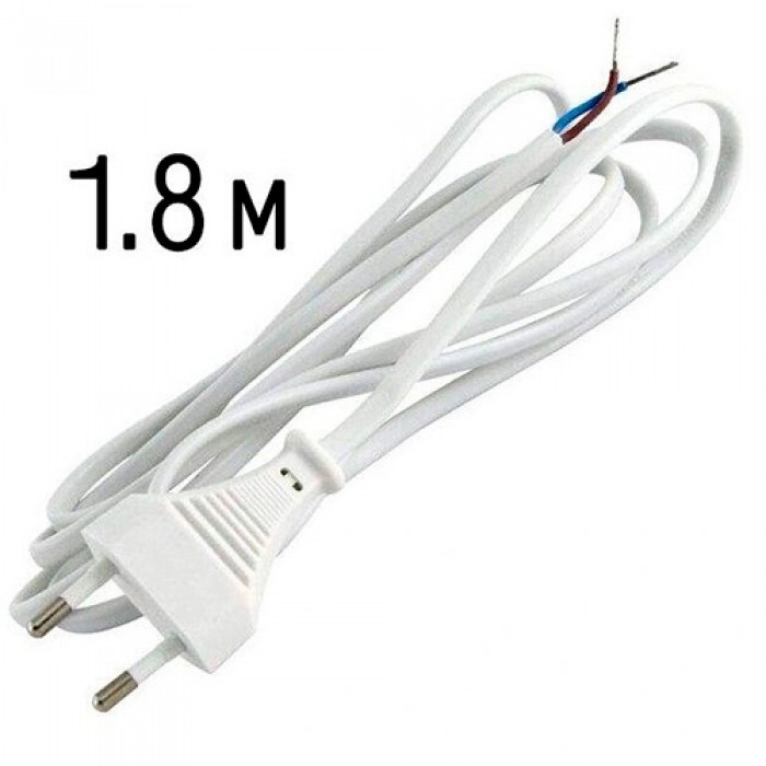 Шнур сетевой с вилкой 1,8 м, черный