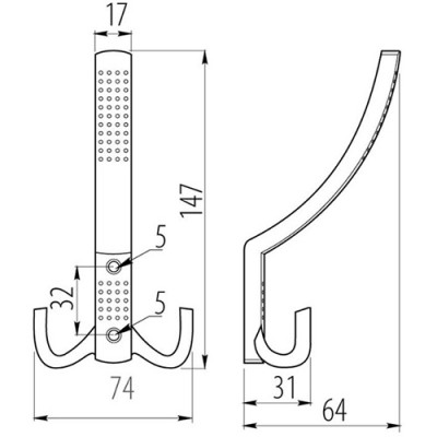 Вешалка Z-355 (с перфорацией) черная