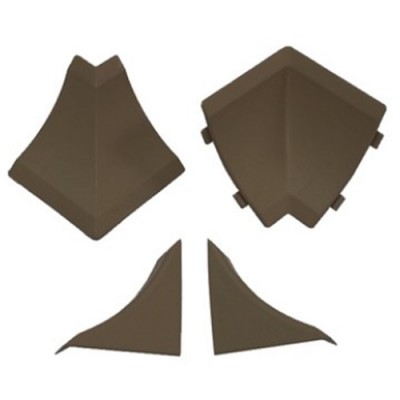 Комплект заглушек и углов (1внутр. угол+1внеш. угол+2заглушки), коричневый РФ