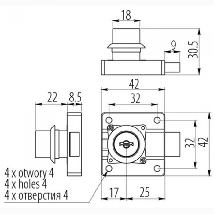 Установка мебельного замка 138