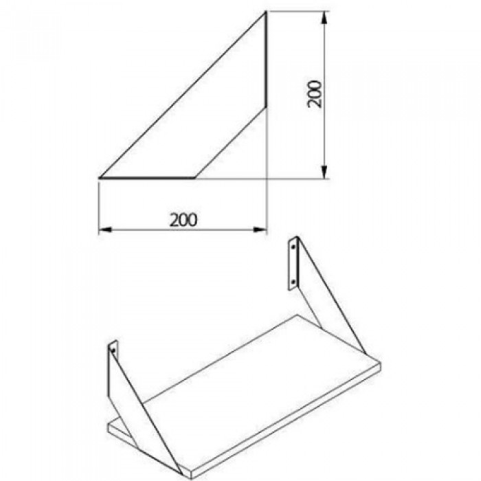 Полкодержатель FLAT черный матовый 200*200