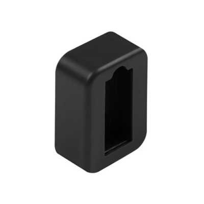 Держатель трубы прямоугольной с заглушкой черный