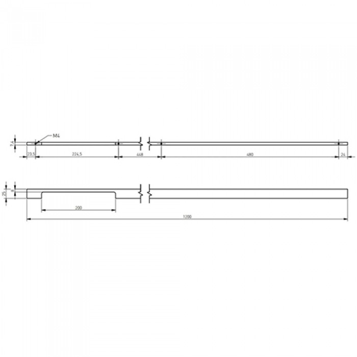 Ручка EXTEND L-1200 мм белая