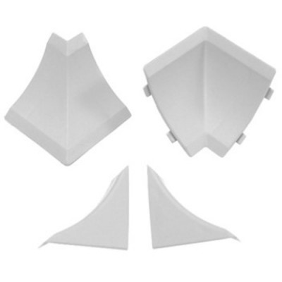 Комплект заглушек и углов, (1внутр. угол+1внеш. угол+2заглушки), светло-серый РФ