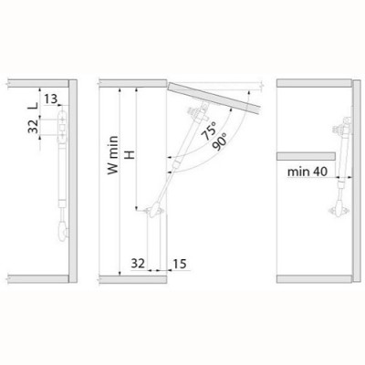Кронштейн газовый 150N GTV с амортизатором с регулировкой серый