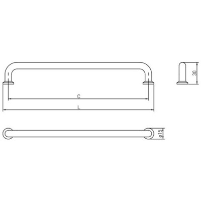 Ручка Nord 192 мм черная матовая