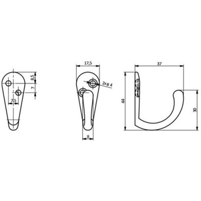 Вешалка MALAGA маленькая S хром матовый