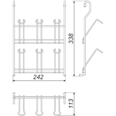 Полка на релинг под стаканы CWJ229