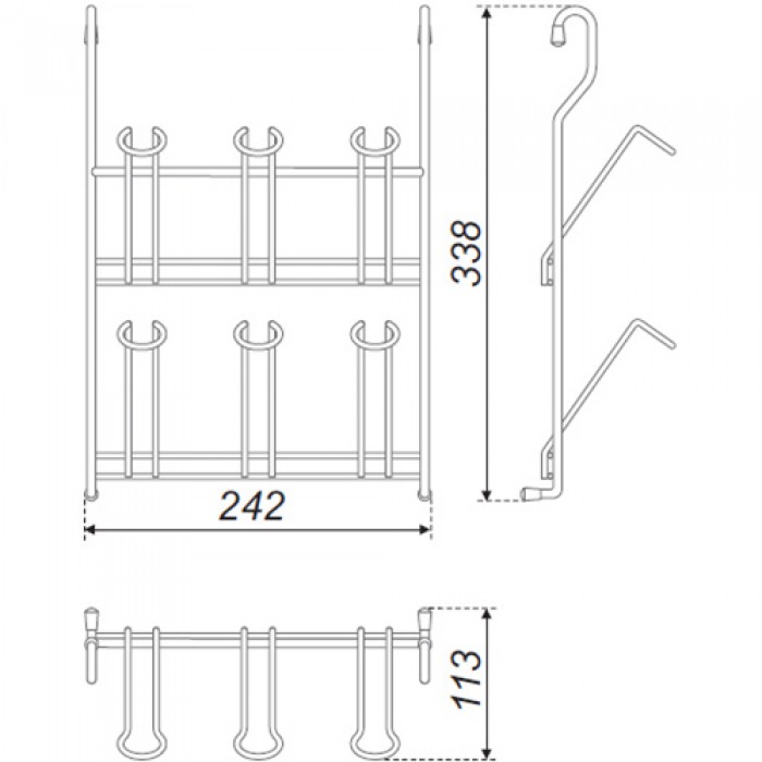 Полка на релинг под стаканы CWJ229