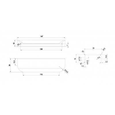 Мебельная ручка MONTE RT110BL.1/128/150