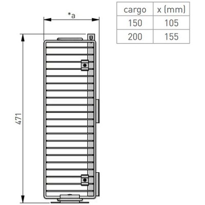 Карго 200 мм хром (крепление боковое TANDEM с доводчиком) GTV (БЕЗ НАПРАВЛЯЮЩИХ) MOVIX